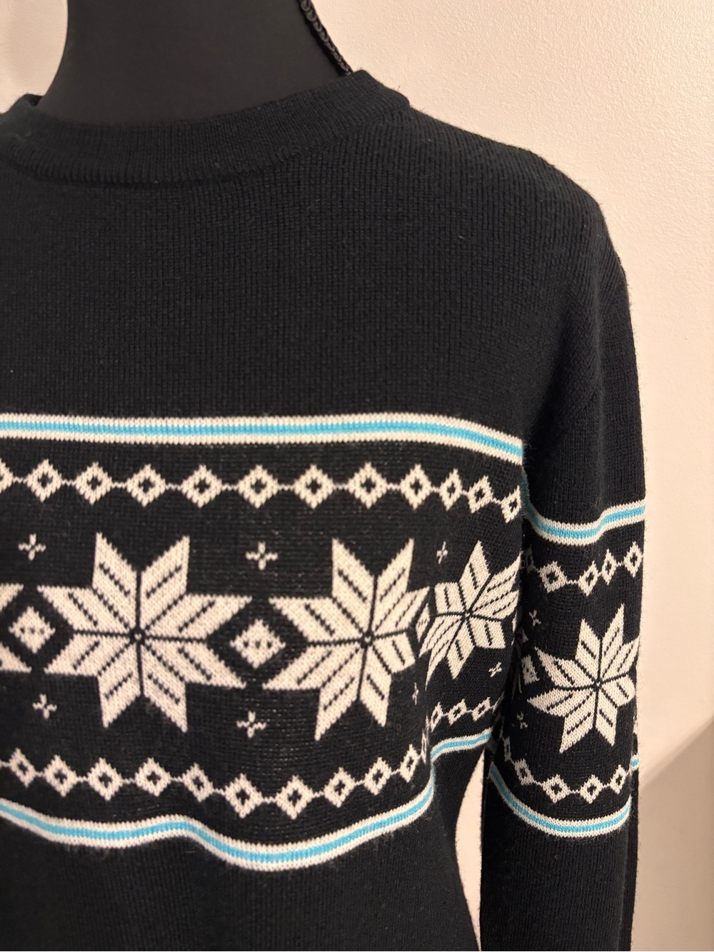 Vintage Obermeyer Merino Wool blend Nordic Snowflake Ski Sweater Women’s Medium - Picture 4 of 7
